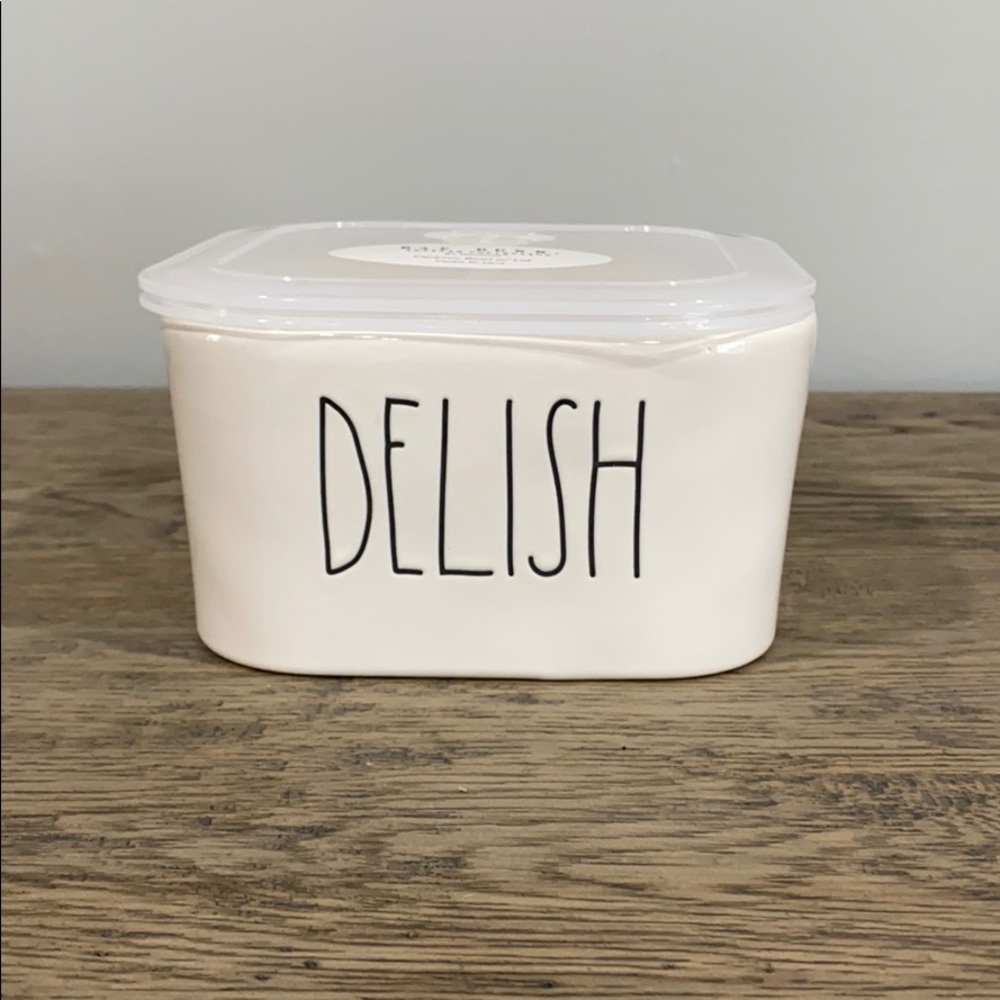 Rae Dunn DELISH Ceramic Bowl w/ Lid